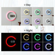 USB Plugged-in 3D LED Wall Clock Digital Alarm Clock and Lamp_8