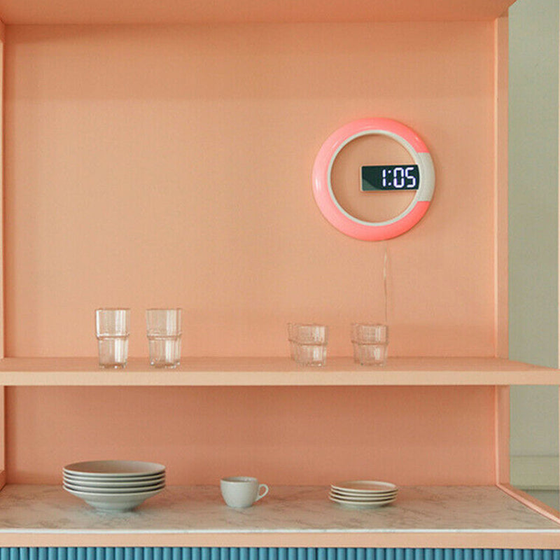 USB Plugged-in 3D LED Wall Clock Digital Alarm Clock and Lamp_19