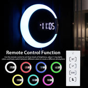 USB Plugged-in 3D LED Wall Clock Digital Alarm Clock and Lamp_12