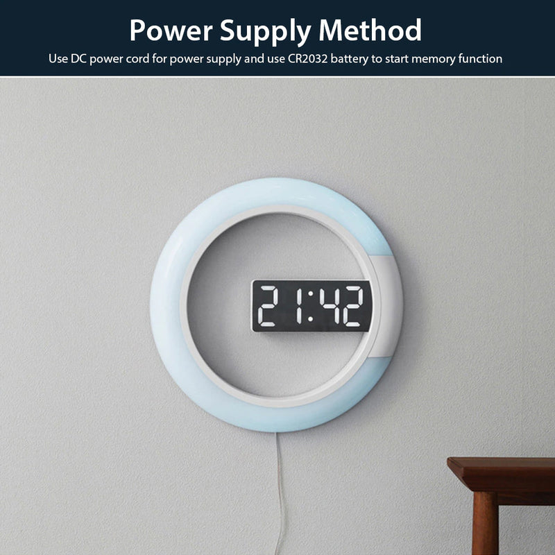 USB Plugged-in 3D LED Wall Clock Digital Alarm Clock and Lamp_15