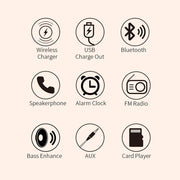 USB Interface Wireless Charger and Clock Radio BT Speaker_11