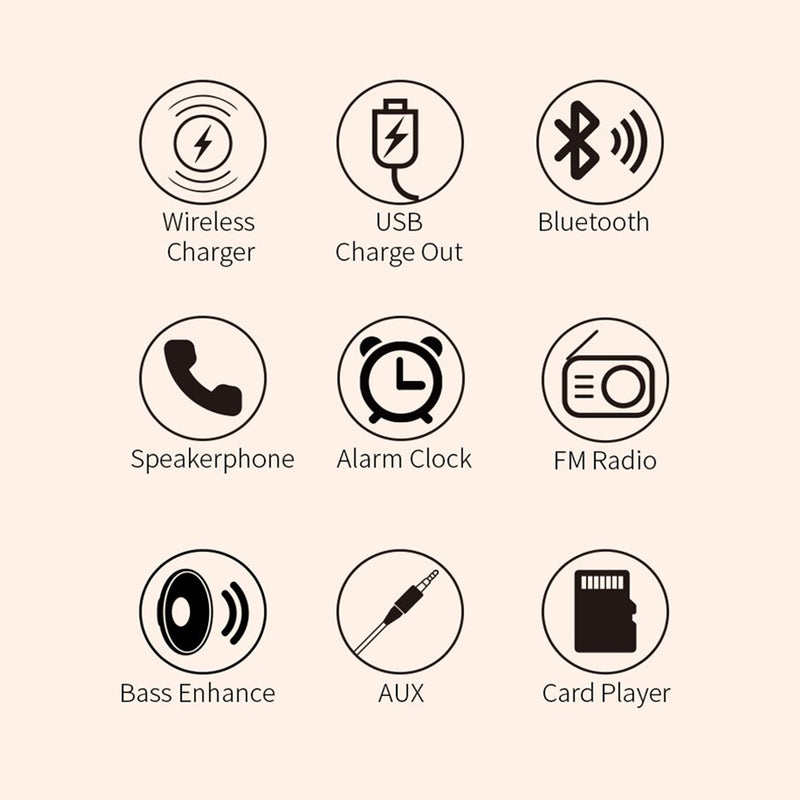 USB Interface Wireless Charger and Clock Radio BT Speaker_11