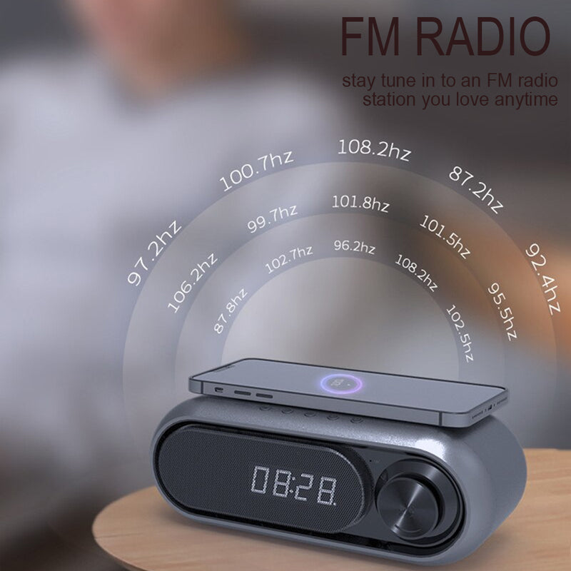 USB Interface Wireless Charger and Clock Radio BT Speaker_13
