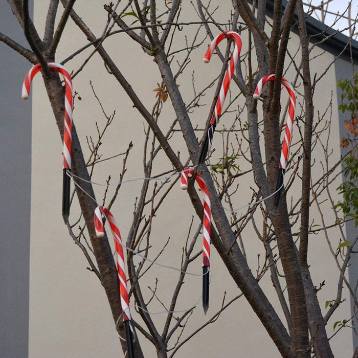 Solar Powered Christmas Candy Cane Pathway Lights Markers_10