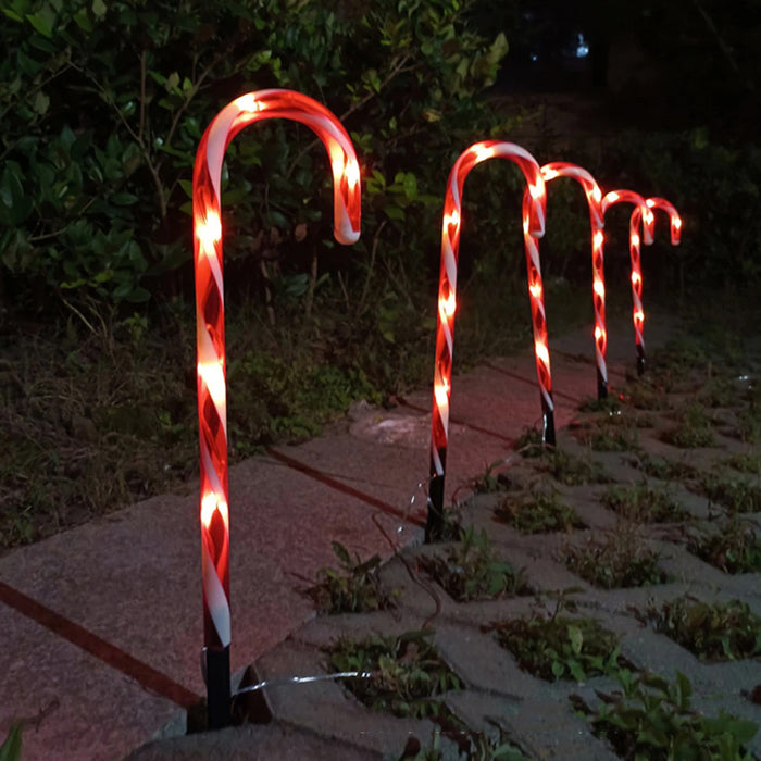Solar Powered Christmas Candy Cane Pathway Lights Markers_12
