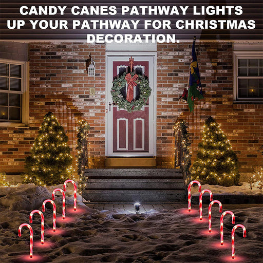 Solar Powered Christmas Candy Cane Pathway Lights Markers_1