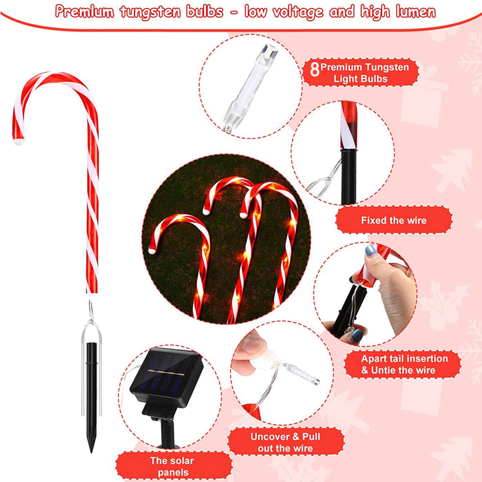 Solar Powered Christmas Candy Cane Pathway Lights Markers_4