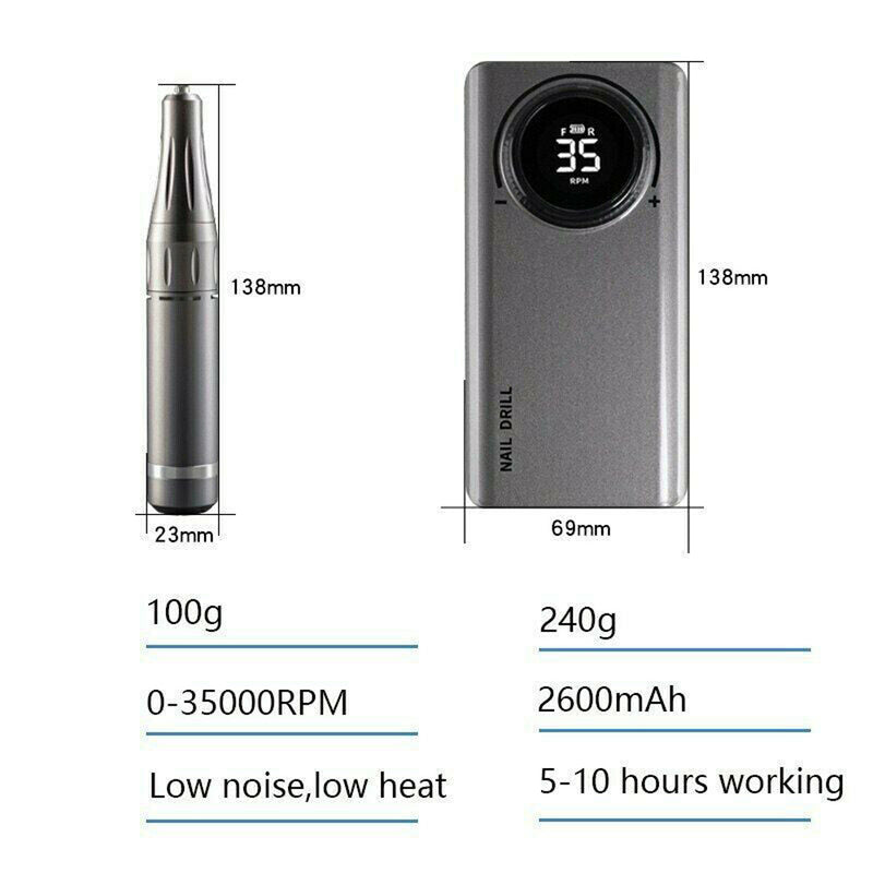 USB Rechargeable Professional Electric Nail File and Drill Set_14