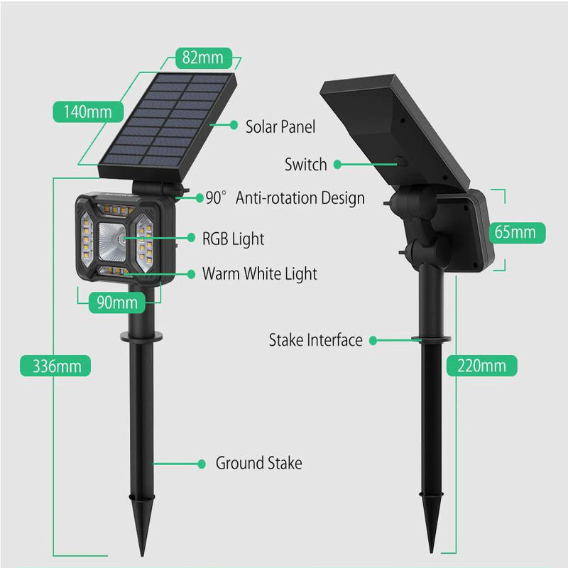 Solar Powered RGB Dual Lighting Mode Holiday Lawn Lights_7