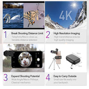 4-in-1 Mobile Phone Camera Lens Kit 22x Monocular Telescope_9