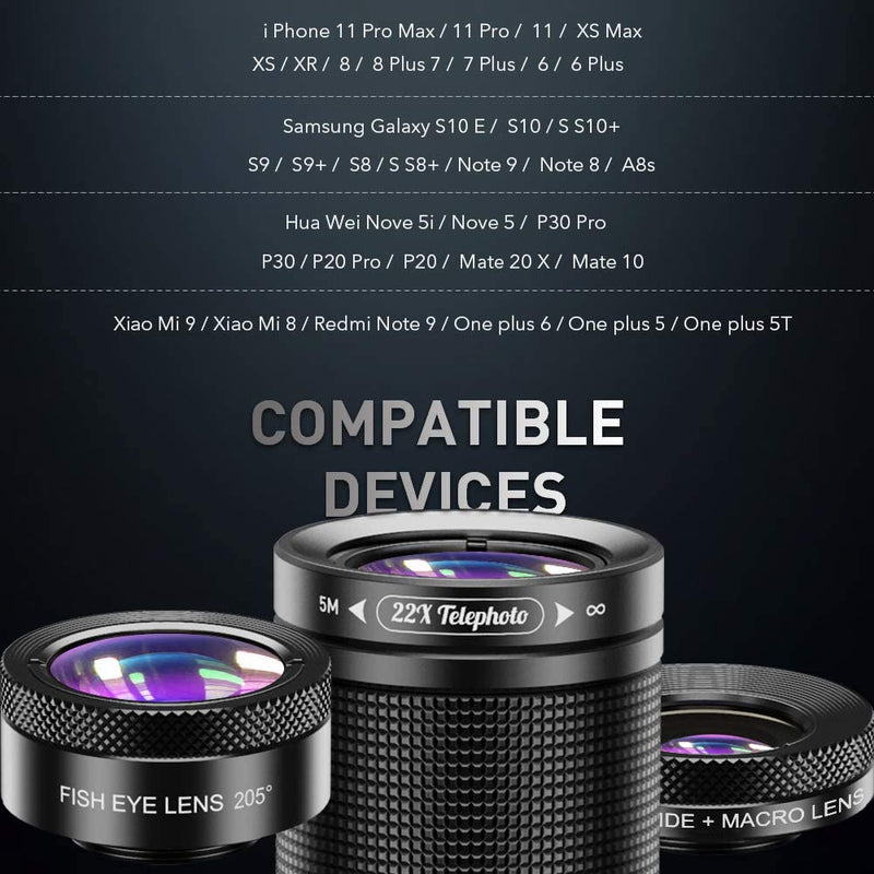4-in-1 Mobile Phone Camera Lens Kit 22x Monocular Telescope_5