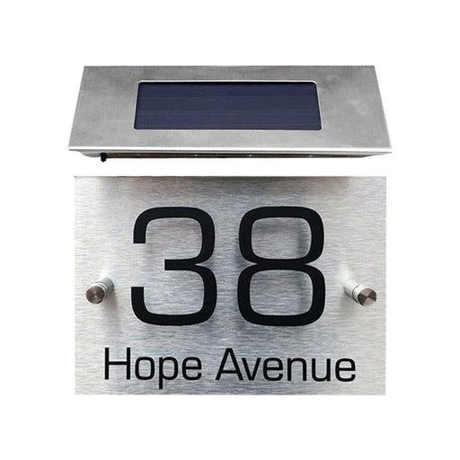 DIY Solar Powered Modern House Stainless Steel Sign Number_1