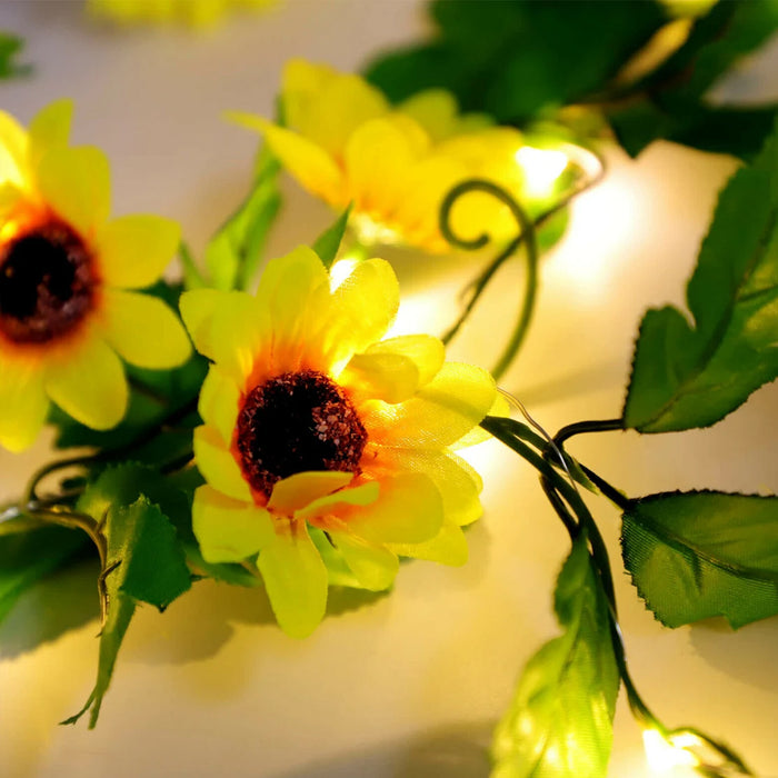 Solar Powered Decorative Sunflower LED String Fairy Lights_5