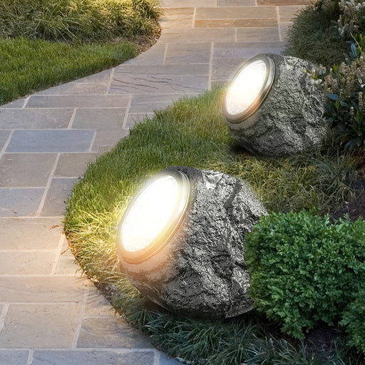 Solar Powered Outdoor Landscaping Granite Rock Lights_9