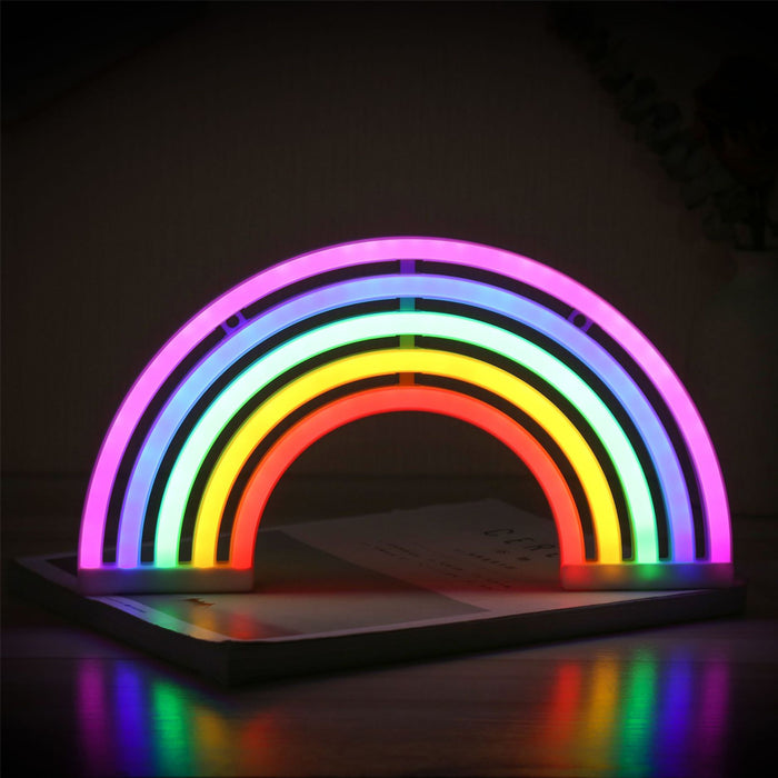 Dual Powered Neon Rainbow LED Lamp Signage Wall Decor_5