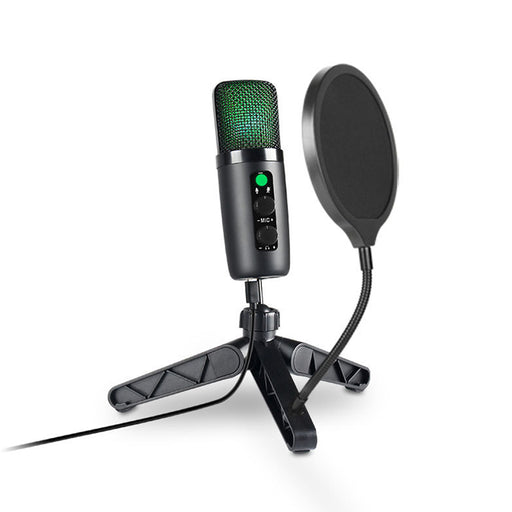 USB Condenser Microphone Set with RGB Lighting Effect_1