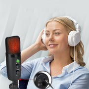 USB Condenser Microphone Set with RGB Lighting Effect_6