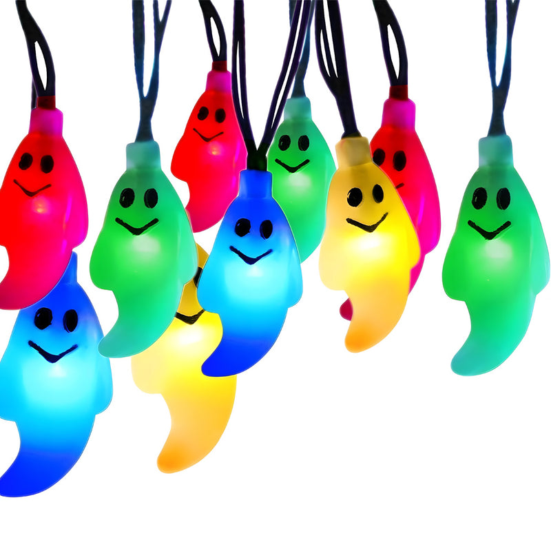 Solar Powered LED Halloween Ghost Decorative String Lights_0