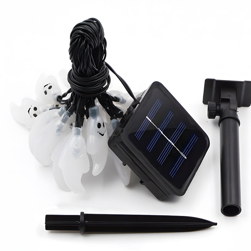 Solar Powered LED Halloween Ghost Decorative String Lights_5