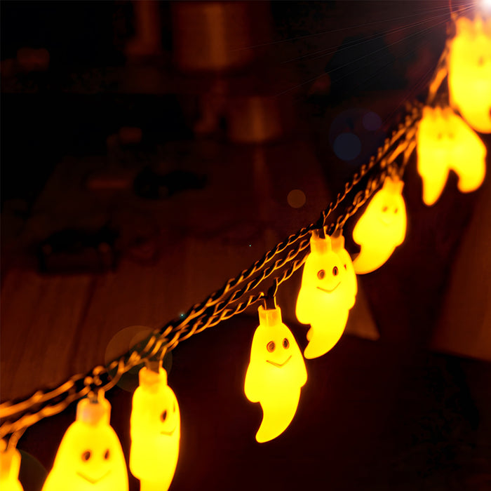 Solar Powered LED Halloween Ghost Decorative String Lights_6