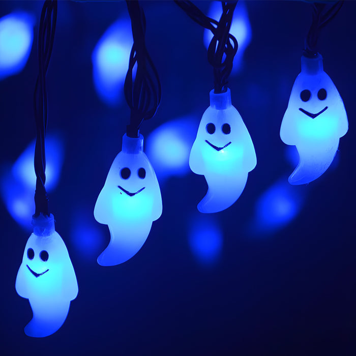 Solar Powered LED Halloween Ghost Decorative String Lights_8