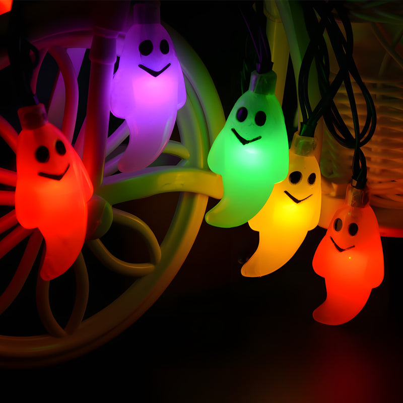 Solar Powered LED Halloween Ghost Decorative String Lights_1
