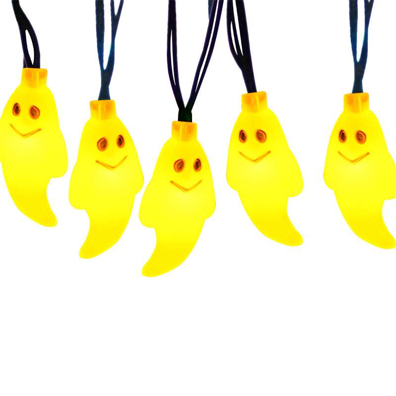 Solar Powered LED Halloween Ghost Decorative String Lights_3