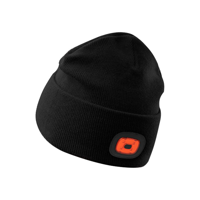 USB Rechargeable 4 LED Lighting Cap Knitted Beanie Hat_3