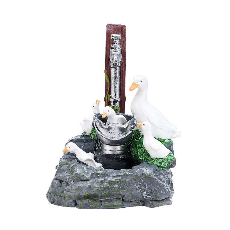 Solar Powered Mini Family Animal Decorative Water Fountain_2