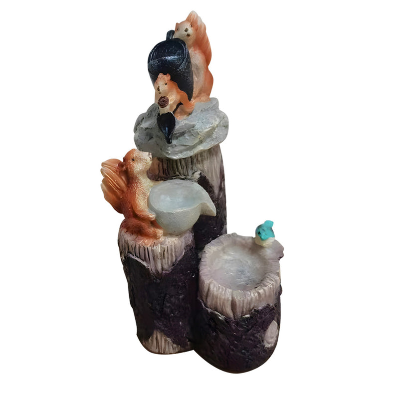 Solar Powered Mini Family Animal Decorative Water Fountain_3