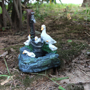 Solar Powered Mini Family Animal Decorative Water Fountain_9