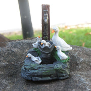 Solar Powered Mini Family Animal Decorative Water Fountain_1