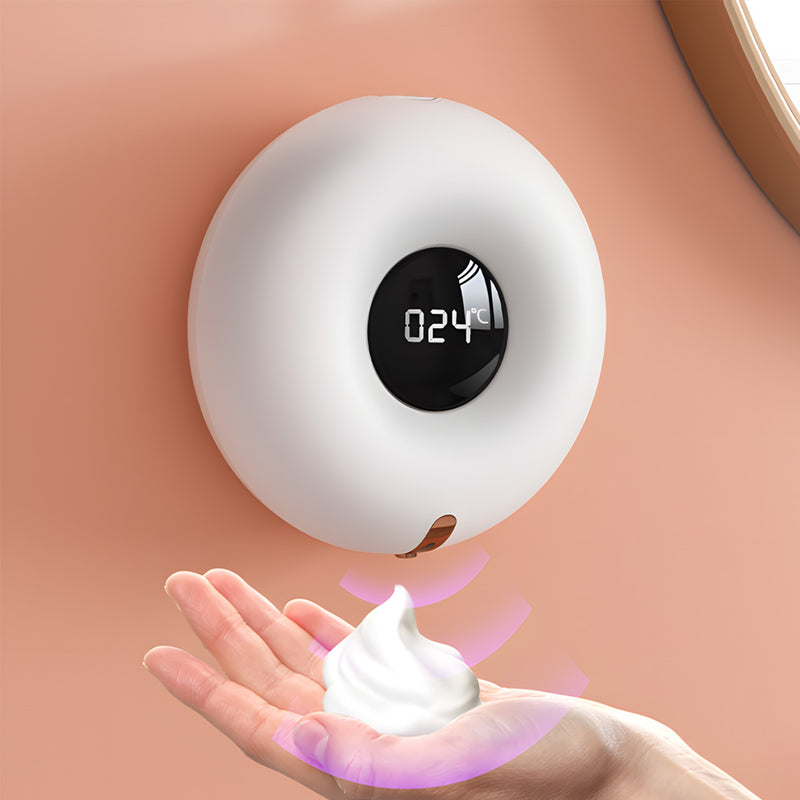 USB Charging Wall Mounted Doughnut Shape Soap Dispenser_4