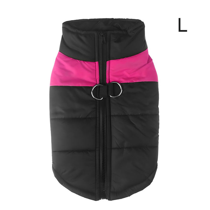 Warm Up Zip Up Padded Dog Jacket with Dual Ring Leash_3