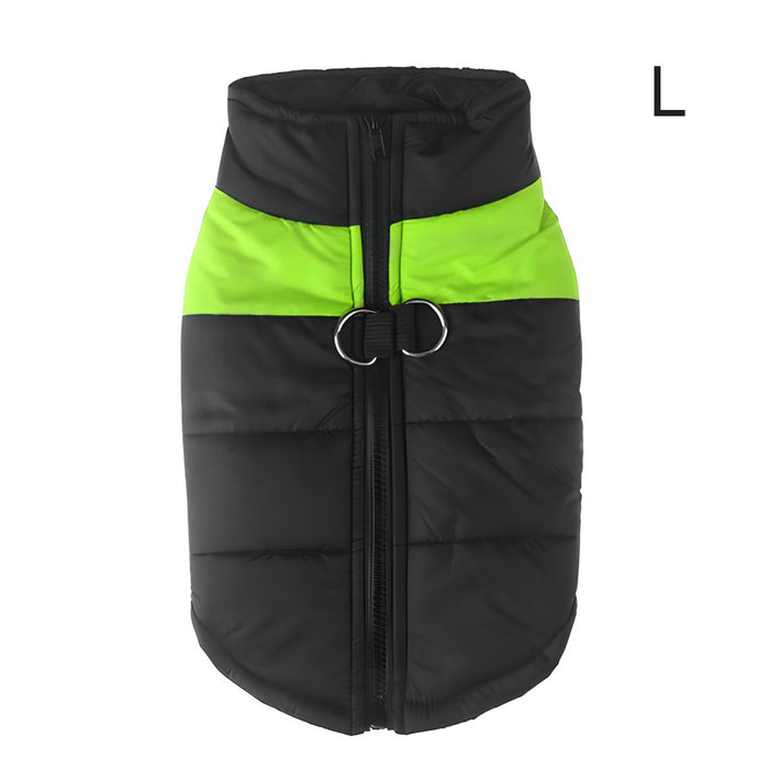 Warm Up Zip Up Padded Dog Jacket with Dual Ring Leash_4