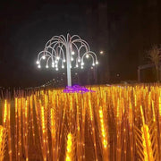 Solar Powered Outdoor Stake Straw Garden Lamp_7