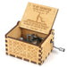 Hand Cranking Message Engraved Vintage Wooden Musical Box_0