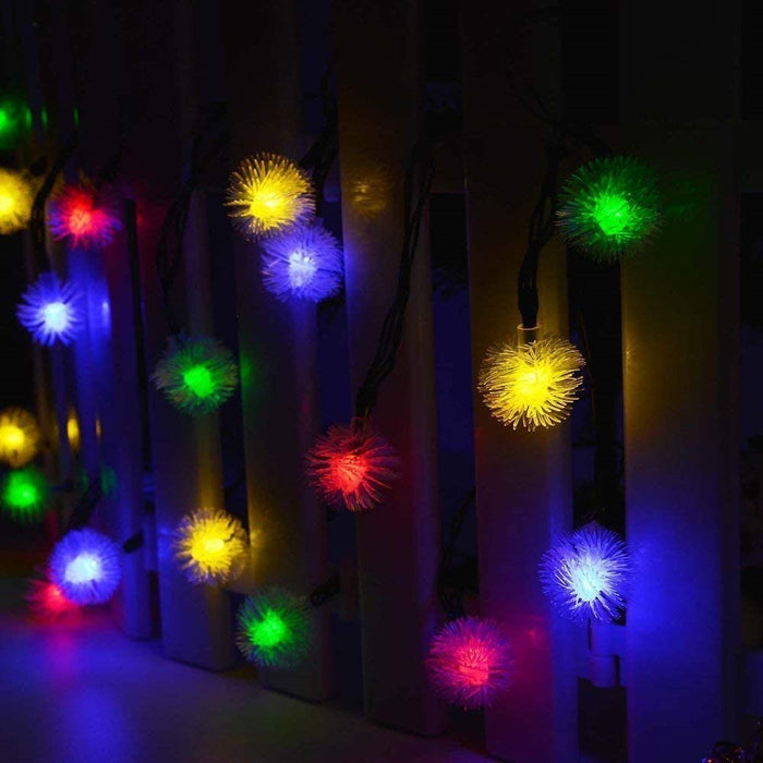 Solar Powered LED Dandelion Flower Pompom Lights_9