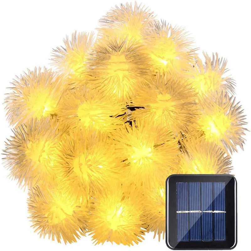 Solar Powered LED Dandelion Flower Pompom Lights_1
