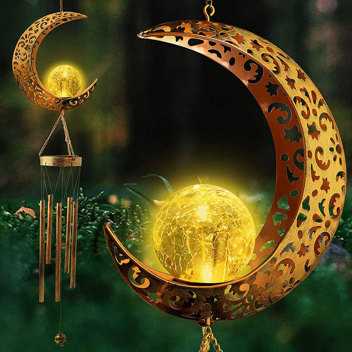 Solar Outdoor Rustic Hanging Decorative Wind Chime_5