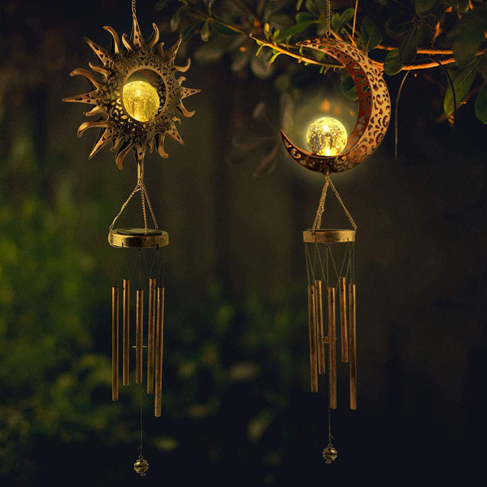 Solar Outdoor Rustic Hanging Decorative Wind Chime_2