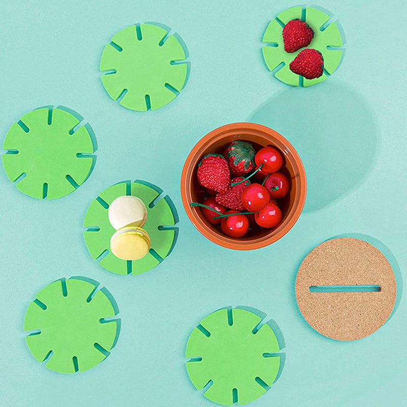DIY Pack of 6 Non Slip Beverage Coasters Insulation Pad_12