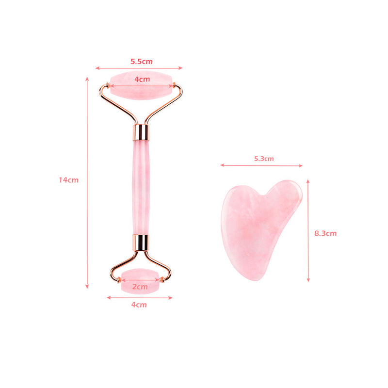 Jade Roller Gua Sha Scraper Facial Roller Massager_8
