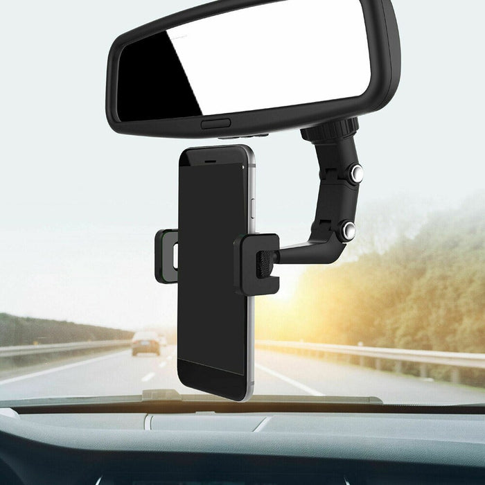 Rotating Rearview Mirror Car Phone and GPS Holder_2