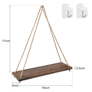 Rustic and Minimalist Hanging Wooden Corner Shelf_1