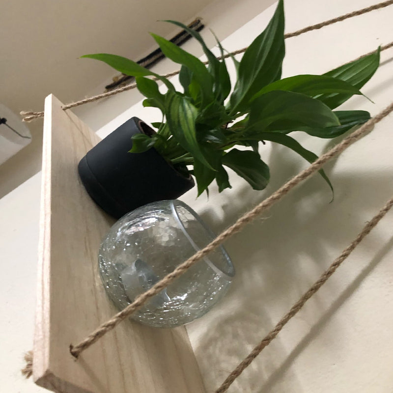 Rustic and Minimalist Hanging Wooden Corner Shelf_6