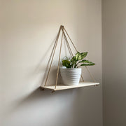 Rustic and Minimalist Hanging Wooden Corner Shelf_9