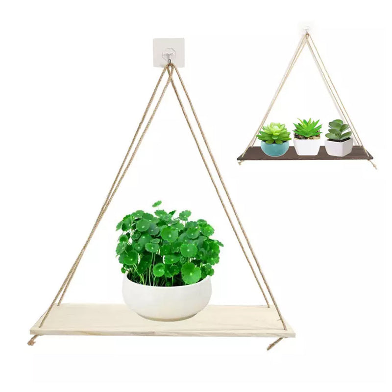 Rustic and Minimalist Hanging Wooden Corner Shelf_11
