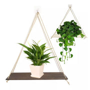 Rustic and Minimalist Hanging Wooden Corner Shelf_13