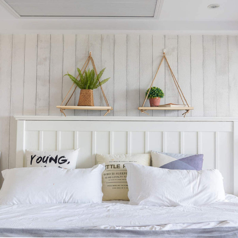 Rustic and Minimalist Hanging Wooden Corner Shelf_18